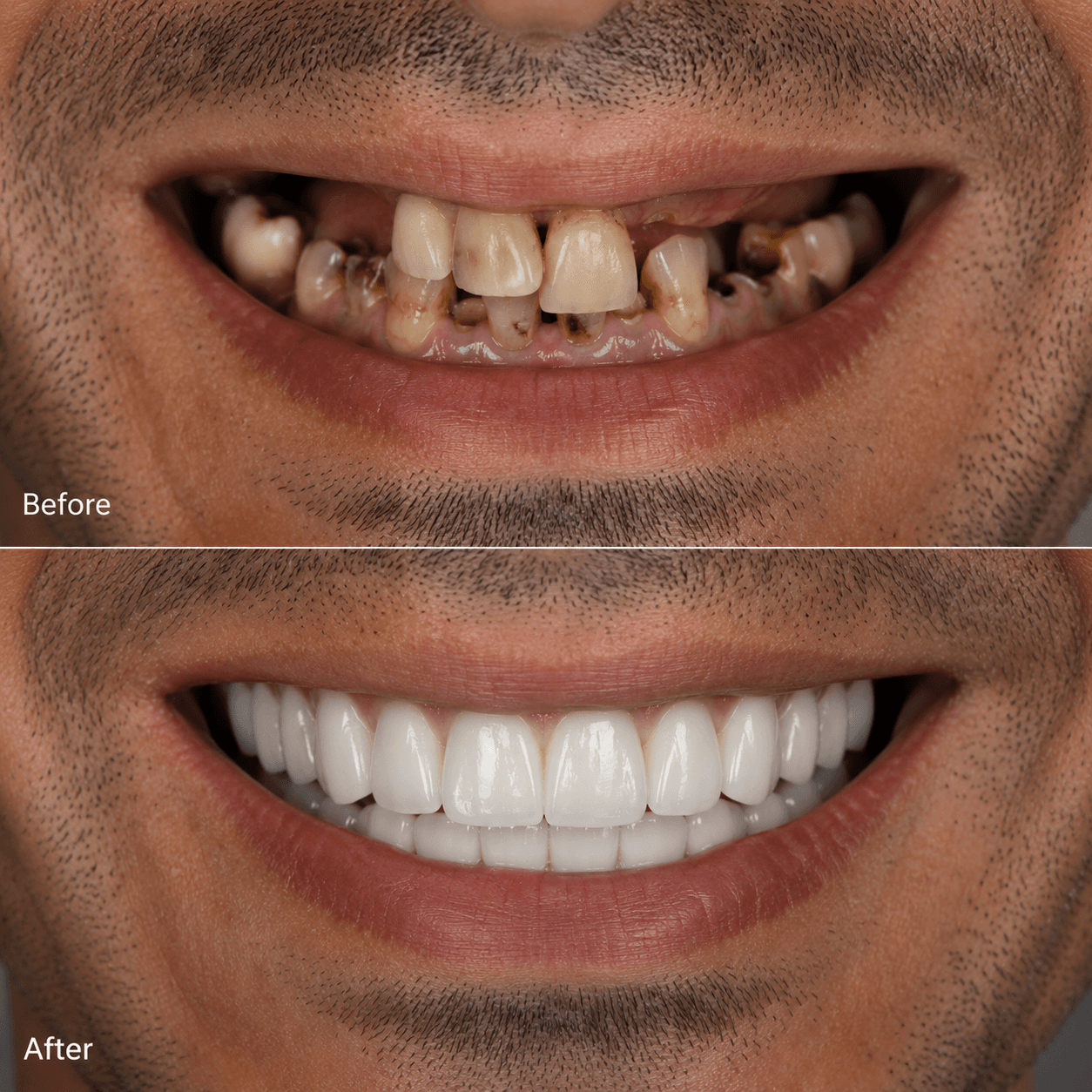 Doctor treating patient smiling