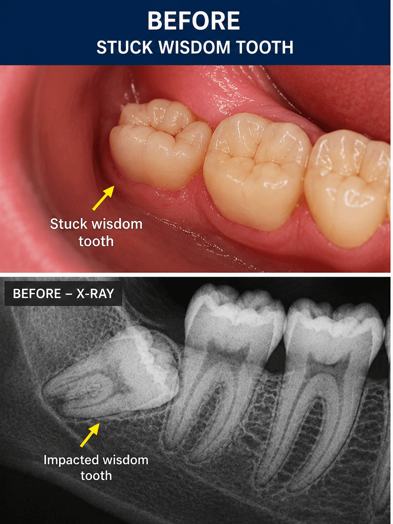Before wisdom tooth extraction impacted tooth
