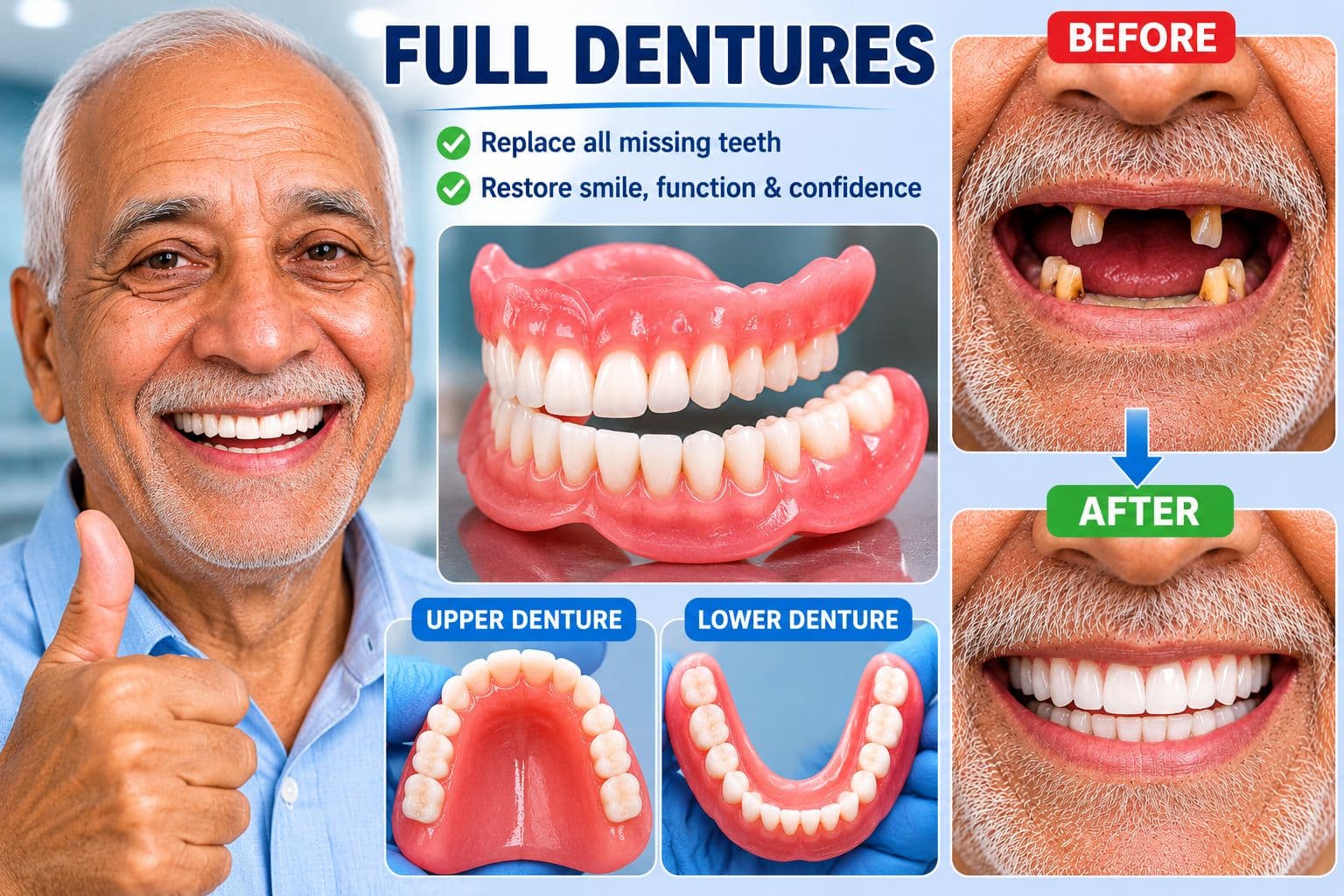 Denture prosthetic close-up