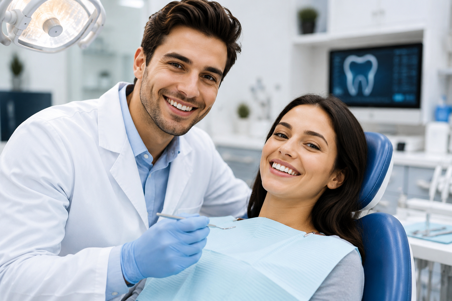 Patient smiling during dental consultation at Dental World